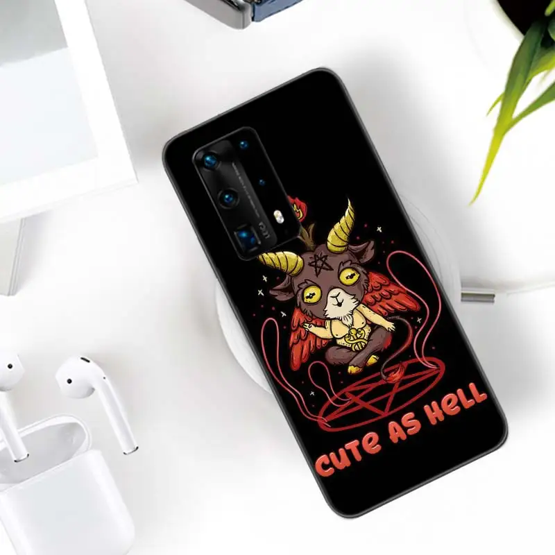 Cute Hell Hail Satan Evil Phone Case For Huawei Mate 30 Lite 20 10 40 Pro P50 Pro P40 P30 Lite P20 P10 Coque Cover Capa Shell