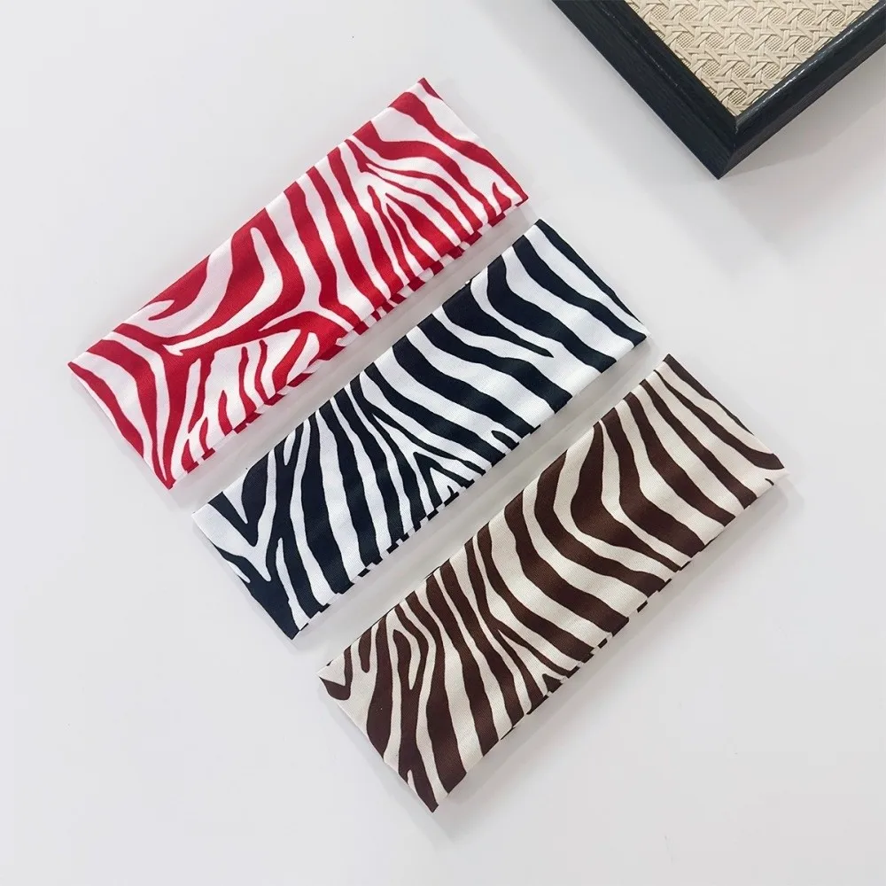 

New High Elasticity Zebra-print Headband Sweat Absorbing Striped Printed Yoga Headband Wide-brimmed Sports Headband Yoga