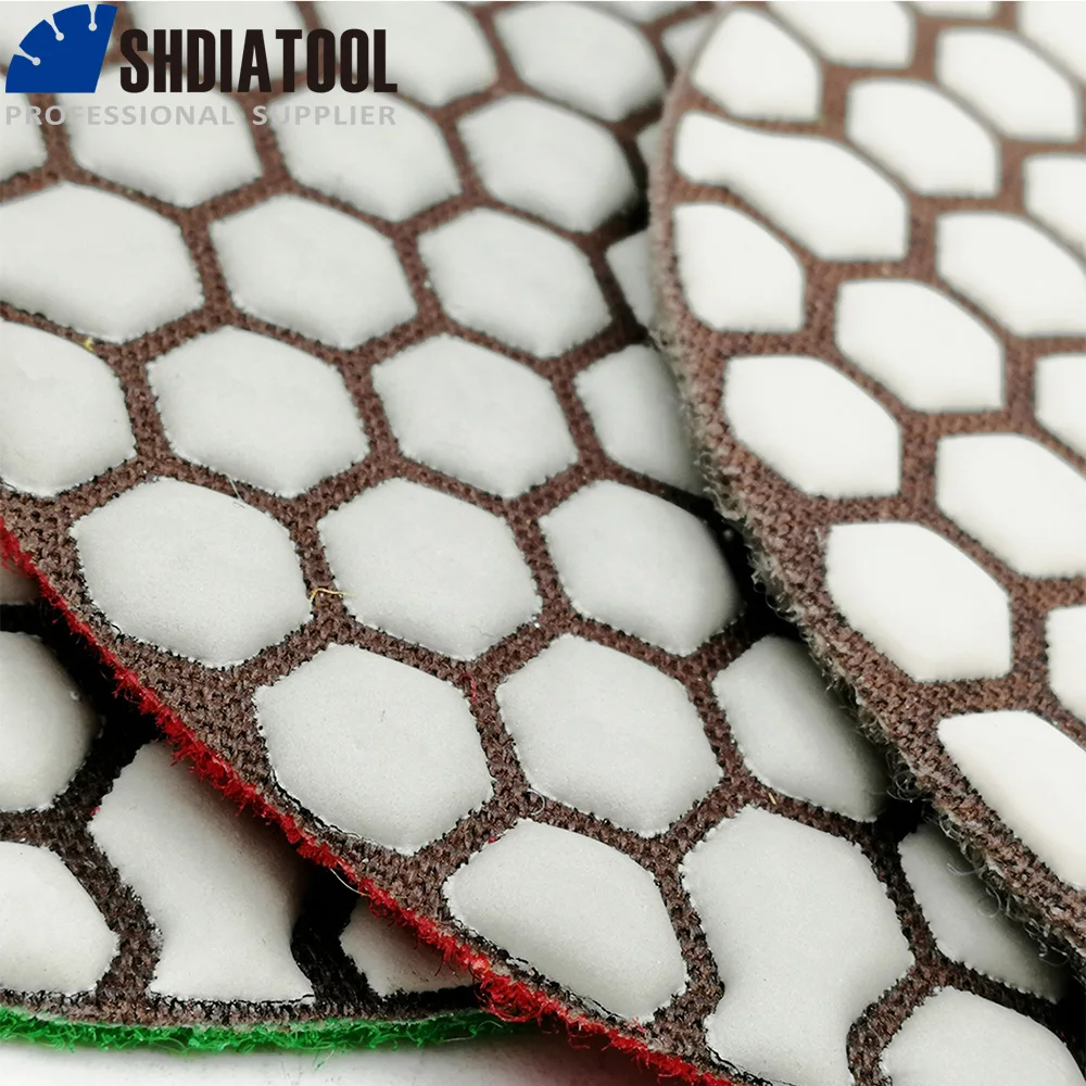 SHDIATOOL 6pcs 100mm Diamond Polishing Pads #30-3000 Dry Polishing Pads Sanding Granite Marble Porcelain Tile Grinding Plate