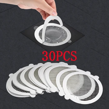 일회용 샤워 배수구 헤어 캐처 커버, 욕실 하수구 싱크대 배수구 헤어 채반 스토퍼 욕조 메쉬 필터 스티커, 10 개