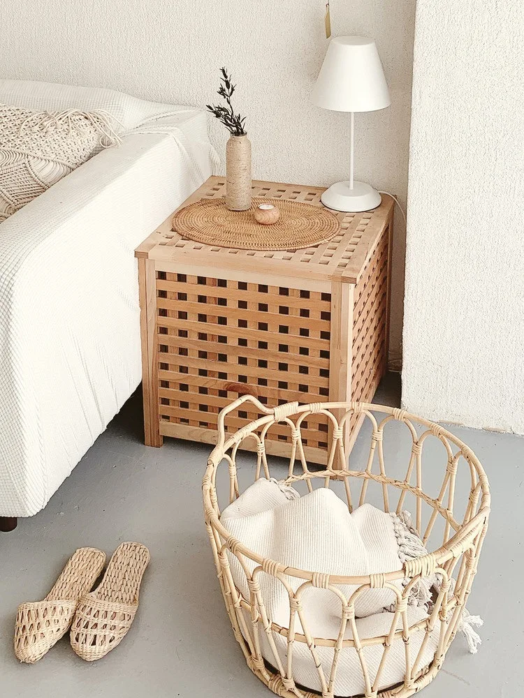 

PurelyFeel Rattan Storage Basket Nordic Simple Clothes Towel Basket