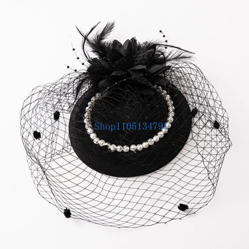 

98km Fascinator Women Fascinator Headband Tea Party Fascinator Derby Hat Cocktail Flower Fascinator Veil Mesh