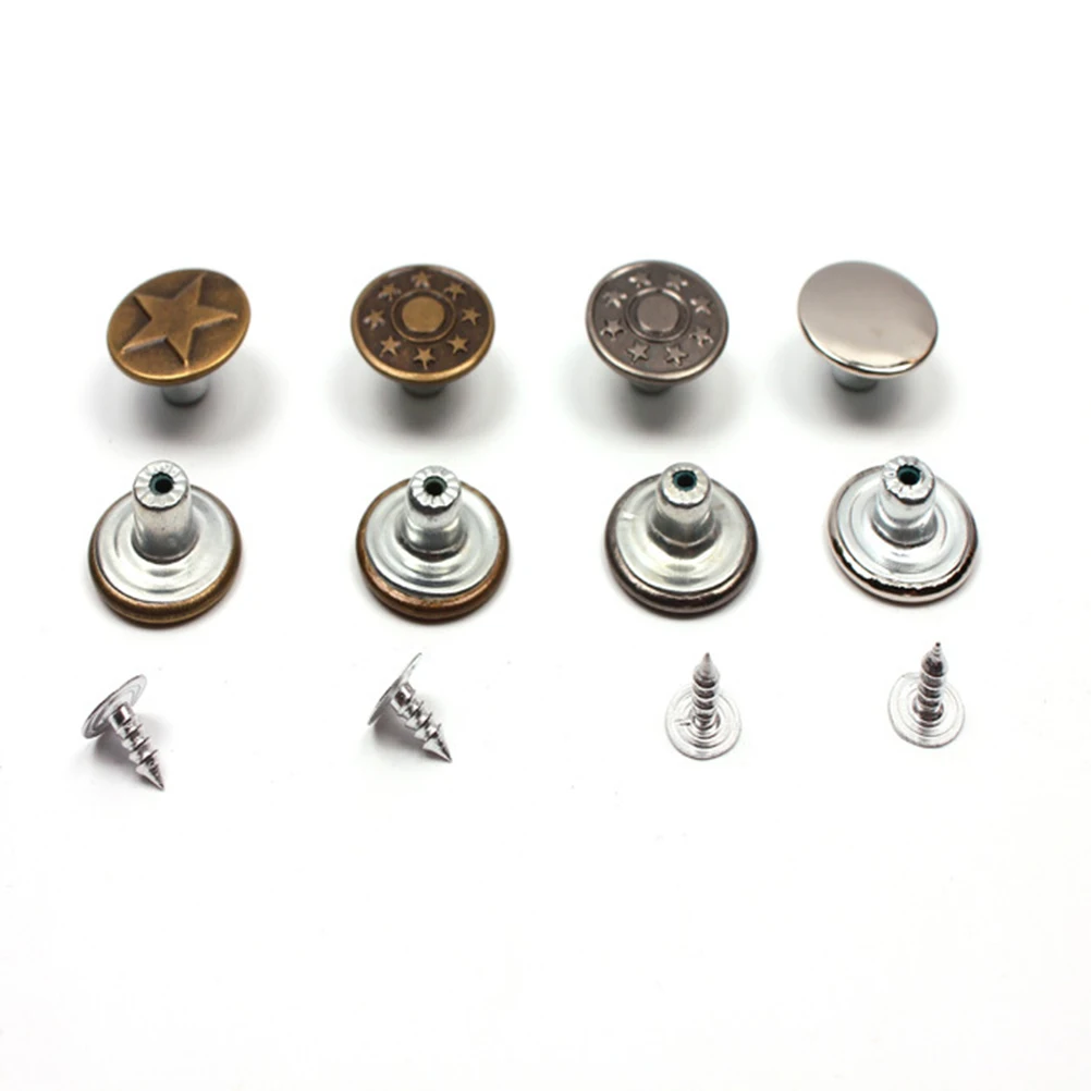 

40Pcs Iron Buttons Metal Snap Buttons for Shirts Sweaters Trousers Suspenders Tack Button Set Fashion Denim Accessories