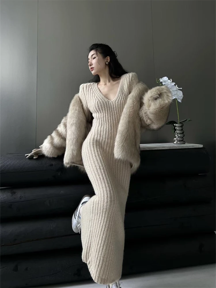 

Spring Women Dress Bodycon Mini Evening Female Vintage Party Knitted Women Dresses Girl Casual Vestido Prom Sexy Skinny Fall Y2K