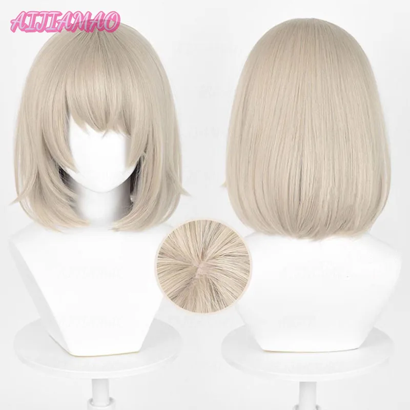 

Falin Touden Cosplay Wig 35cm Short Gray Gold Wigs Heat Resistant Synthetic Hair Role Play Wigs