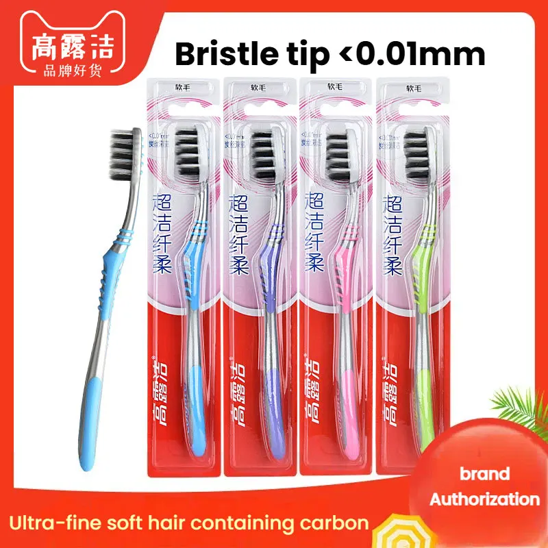 Colgate Soft Bristle Toothbrush Single Pack Charcoal Infused Gentle Clean Uses for Adult Daily Oral Care Home Family Use