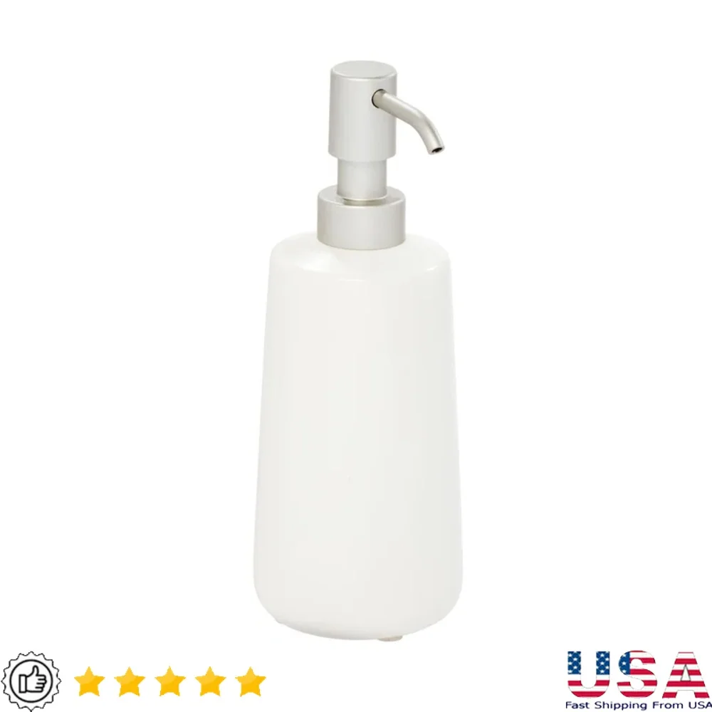 

Экологически чистый керамический многоразовый дозатор мыла, нескользящее основание, легко заполняемый лосьон для мыла для рук, кухня, ванная комната