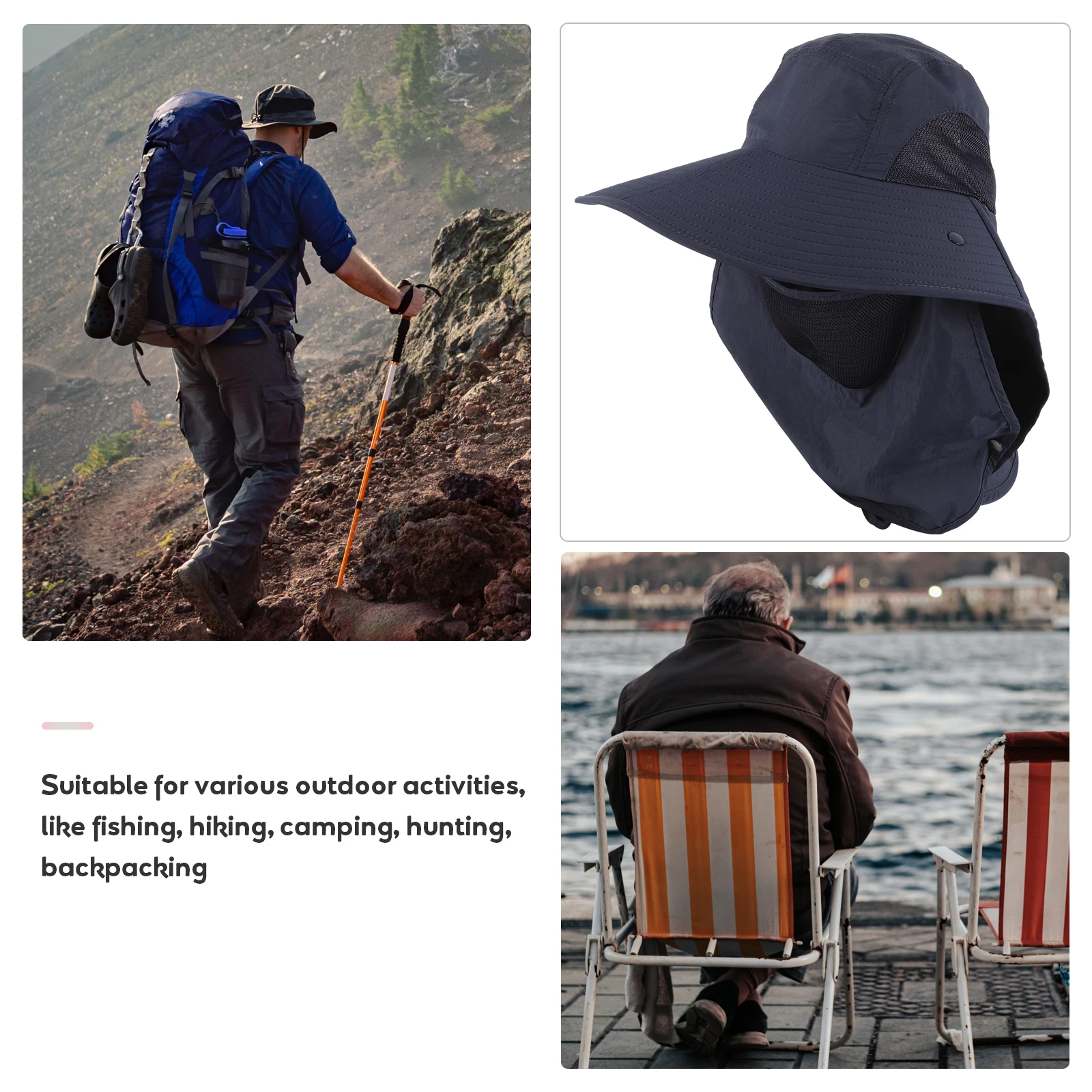 

Sun Protection Quick-drying Hat Breathable Beach Hats Foldable Wide Brim Versatile for Women Nylon