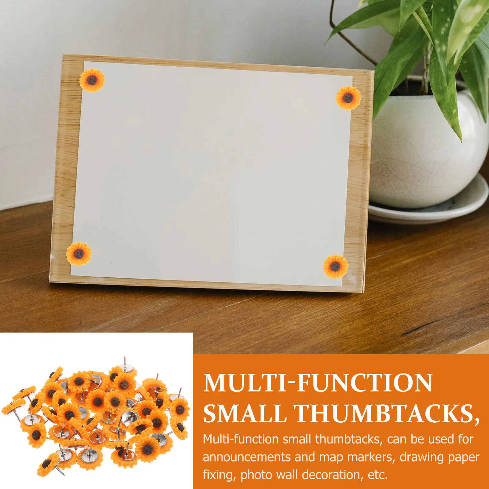 50 قطعة دبابيس ضغط على شكل عباد الشمس للوحة الفلين لوحة الرسائل أدوات متعددة الوظائف مسامير تزيين مكتب المنزل يوميا #2