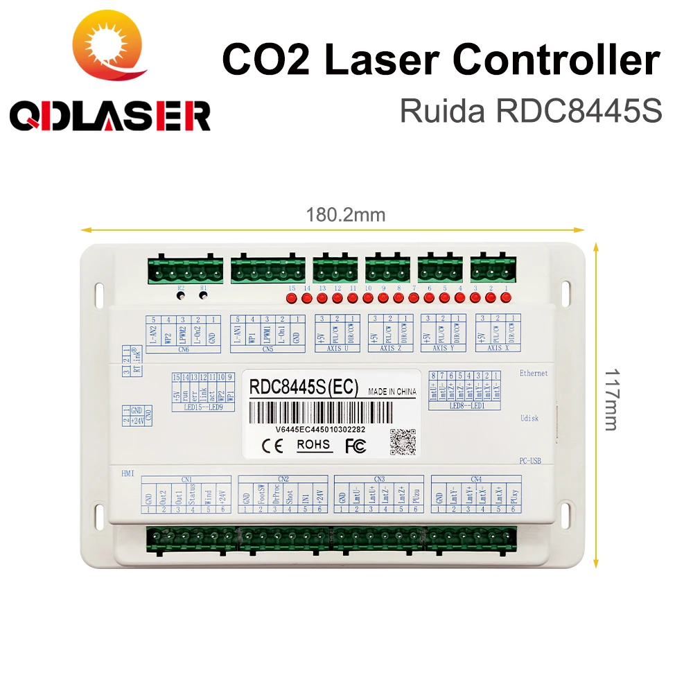 QDLASER Ruida RDC8445 RDC8445S Controller for Co2 Laser Engraving Cutting Machine Upgrade RDC6445G RDC6445S RDC6442 RDC6442G