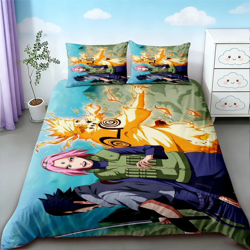 

Duvet Cover Naruto Anime Cartoon Bedding Set Comforter Cover Queen King Size Teens Bedroom Dormitory Home Gifts Soft comfortable