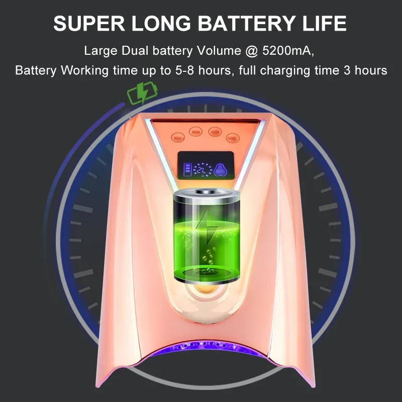 2024 Lámpara de uñas inalámbrica avanzada de 128W, secador de uñas LED UV inalámbrico, luz de curado de esmalte de Gel recargable en stock