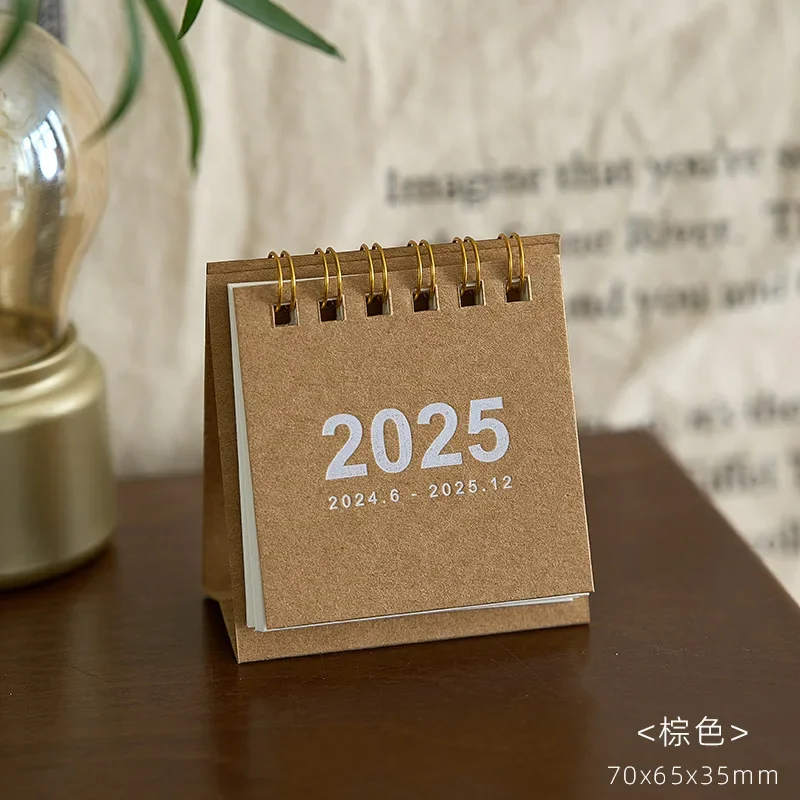 2025 Mini Simple Small Desk Calendar Pocket Portable Calendar Punch Plan Office Desktop Decors Kits Students Stationery Calendar