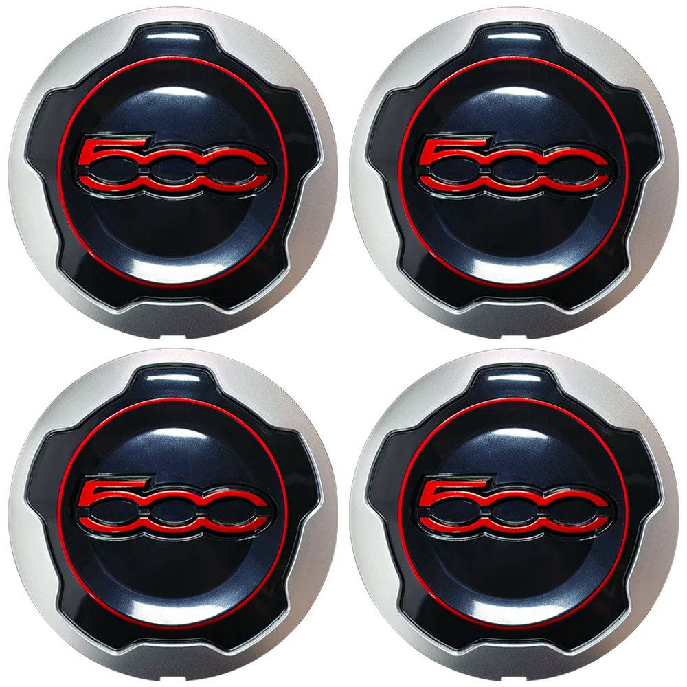 1/2/4pcs Red Car Hubcap For Fiat 500L 2013-2023 ABS Wheels Centre Hub Caps Set Dust Cover Wheel Hub Cap Replacement 735574469