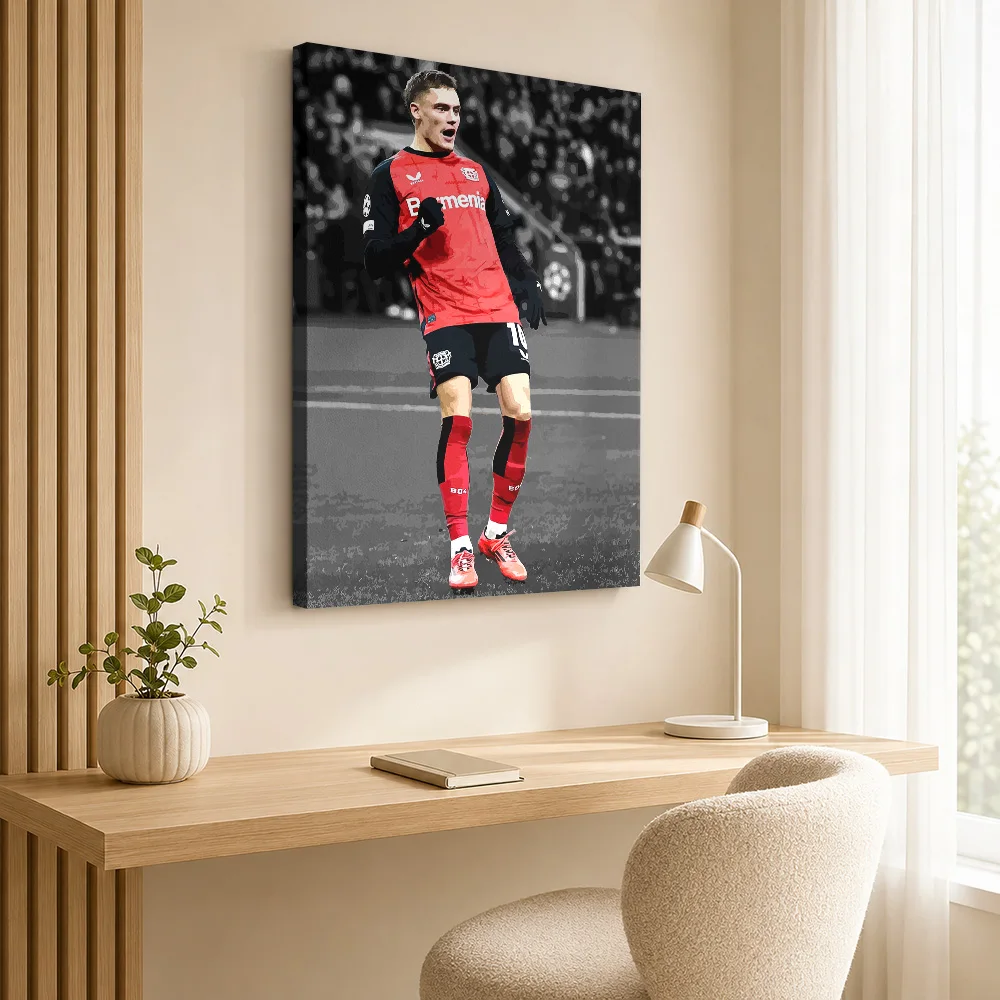 Florian Wirtz Celebration Canvas Painting Poster Personalized Photo Sports Portrait Wall Art for Game Room Decor Ready to Hang