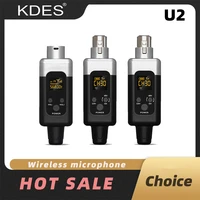KDES U2 48V/0V UHF convertidor de micrófono inalámbrico XLR transmisor y receptor micrófono sistema inalámbrico para todo tipo de micrófono
