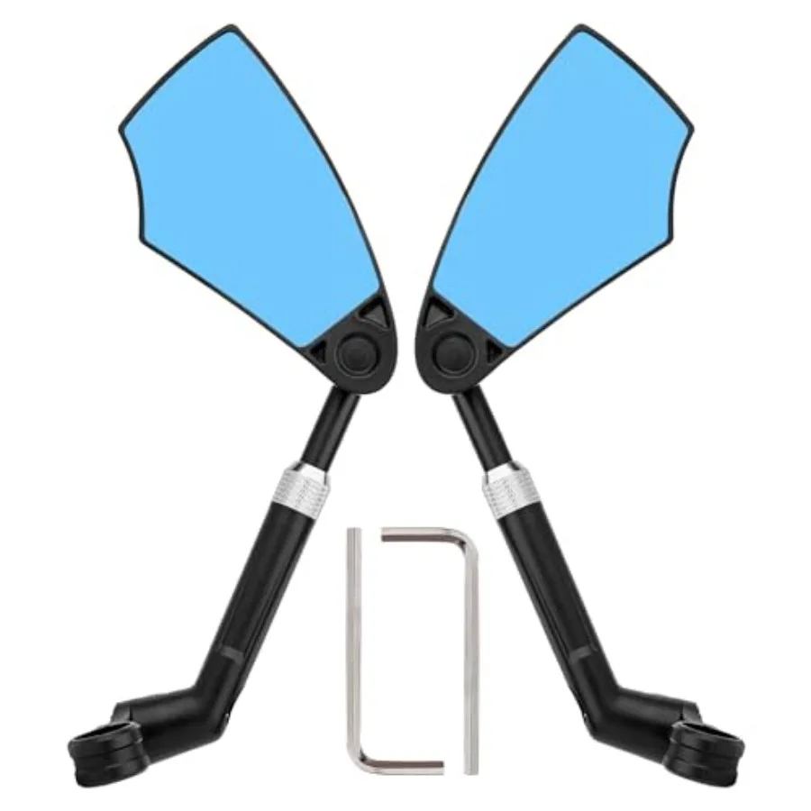 

Retractable Bike Handlebar Rear View Mirrors 2 Pack - 360 ° Adjustable Flat Rotation Anti-Glare Glass Lens Bicycle Rearview Mir
