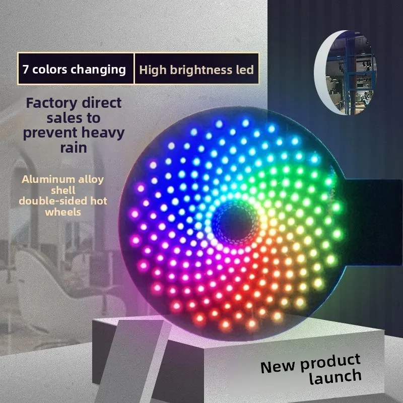 Hair salon Windmill  salon Hair turn light LED barber shop Outdoor double-sided wall-mounted super bright light