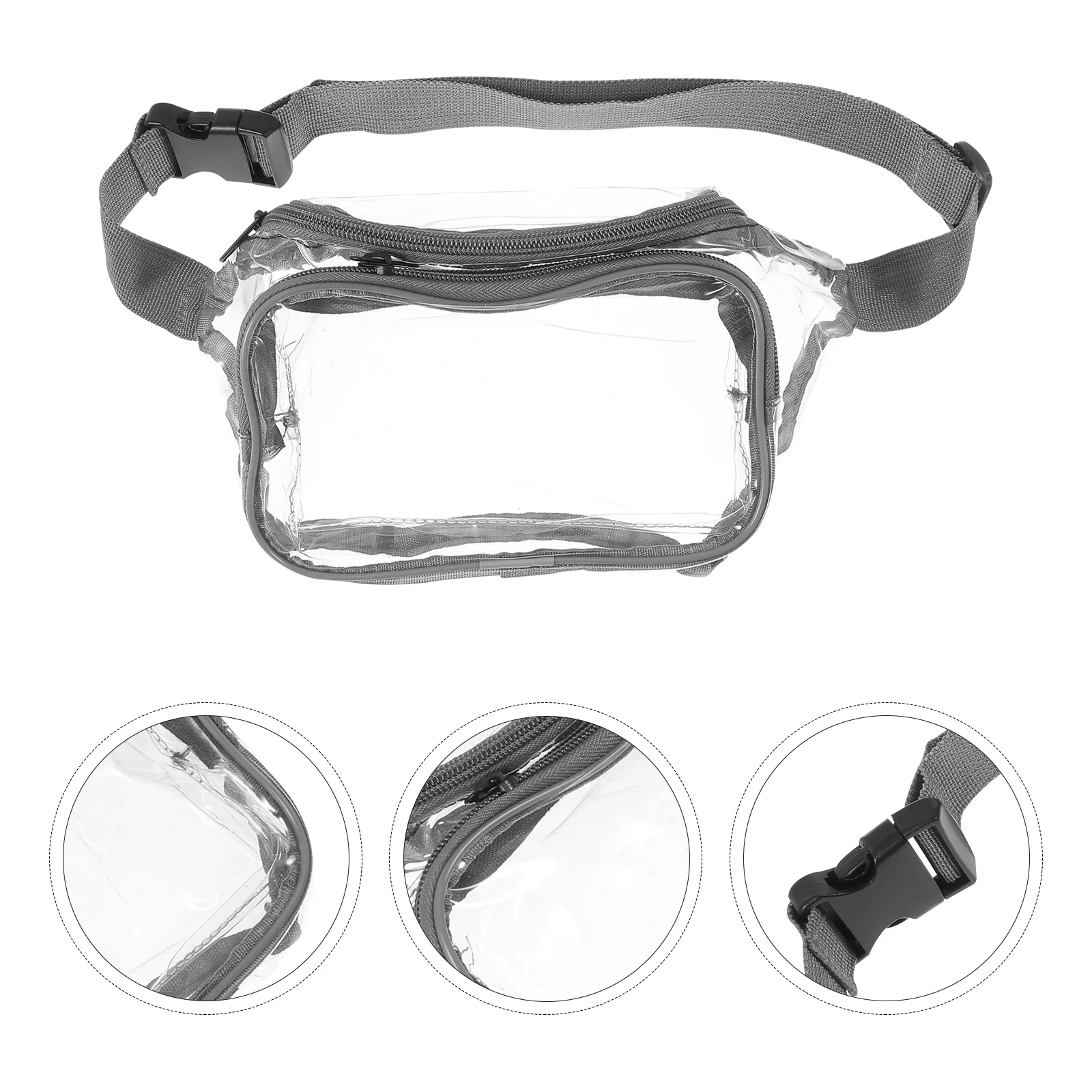 

Transparent Waterproof PVC Waist Bag Adjustable Shoulder Cross Body Fanny Pack for Phone Snacks Sunglasses Travel Gym Jogging