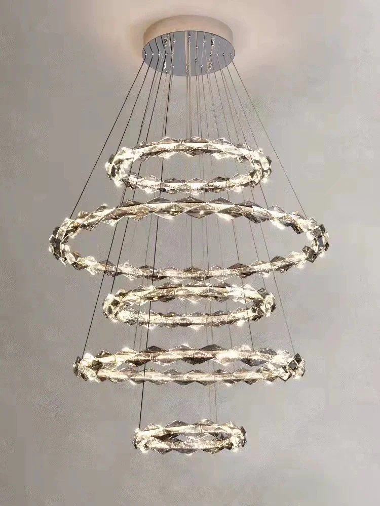 Italian Luxury Crystal LED Ceiling Lamps Living Room Restaurant Bedroom Apartment Staircase High-end Chandelier Home Decor Light view 4