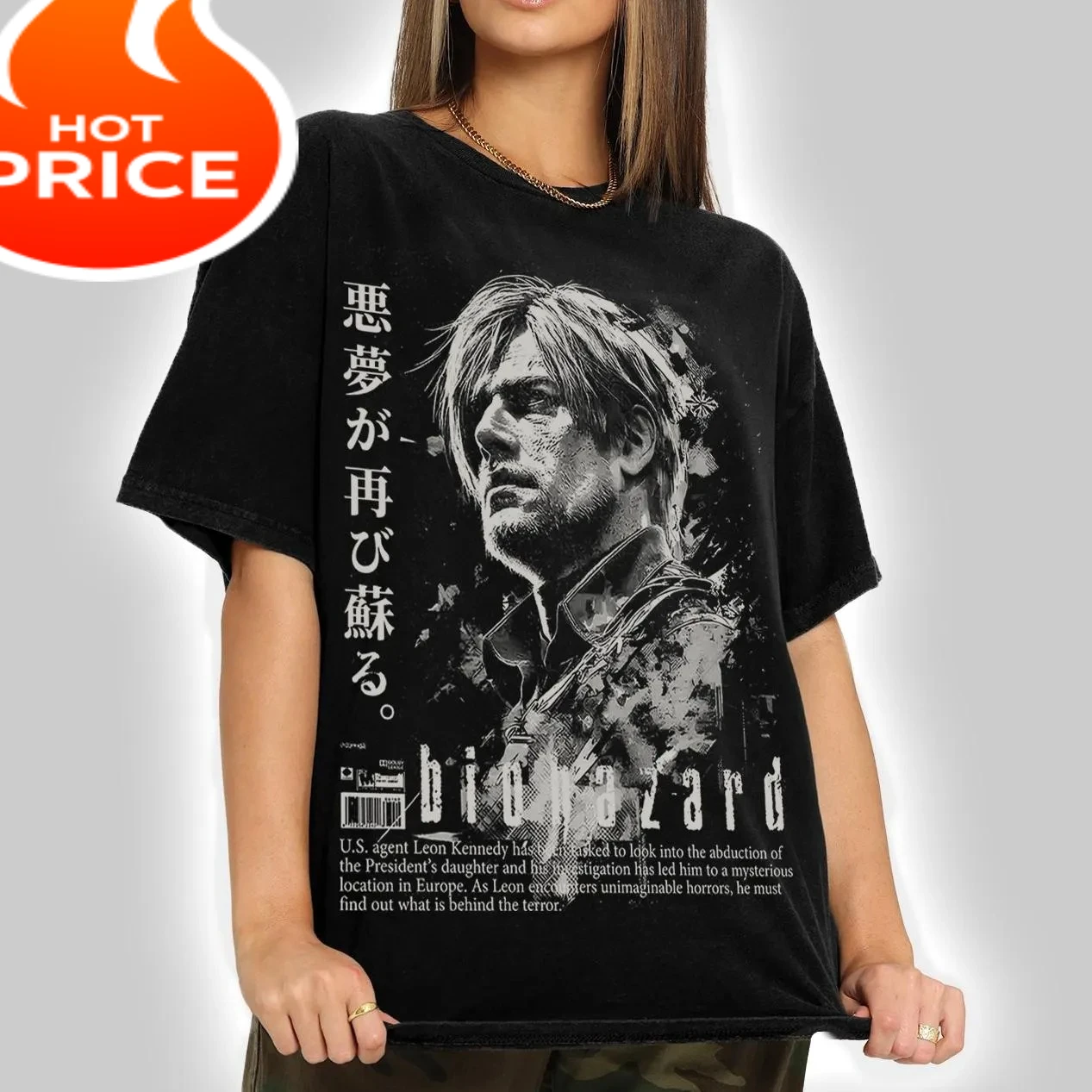 Resident Evil Horror Game Fans Retro T-shirt Aesthetics Y2K Suitable for All Seasons Unisex T-shirt