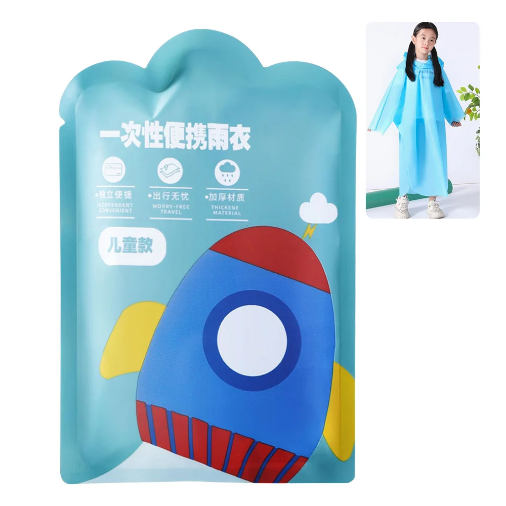 High Quality Vacuum Compression Raincoat Card Packaging Waterproof One-Piece Raincoat Convenient Thickened Rain Gear Children