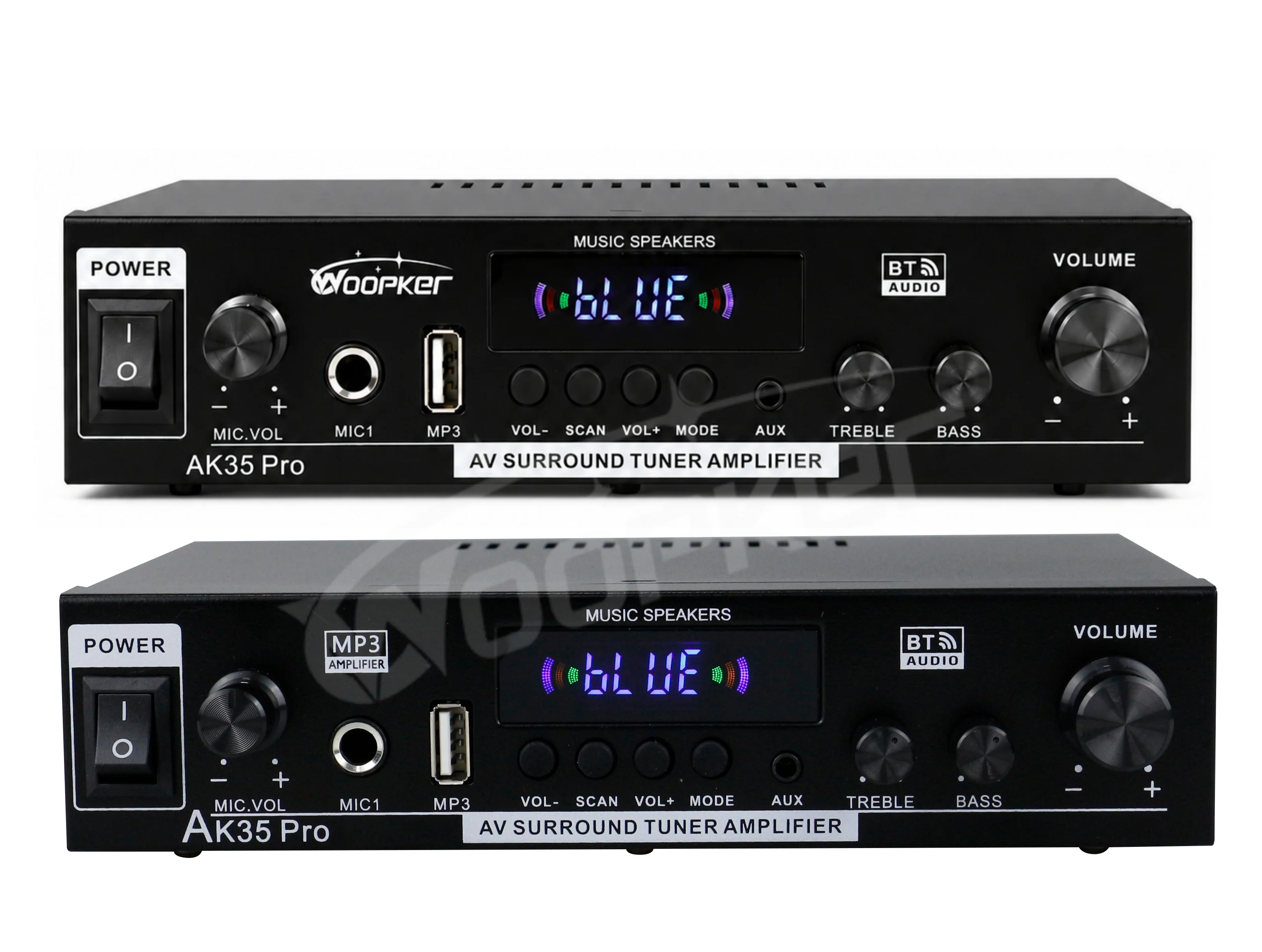 Woopker Audio-Verstärker AK35 Pro 2.0-Kanal 40W+40W Bluetooth HiFi-Leistungsverstärker Karaoke-Musikplayer unterstützt Bass-Surround. – Detail 10