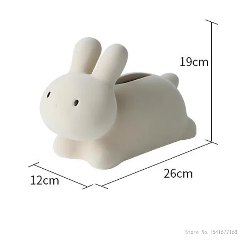 Creative Modern European Art Rabbit Tissue Box Luxury Tea Dining Table Living Room Bedroom Hotel Decoration Napkin Box 1Pc