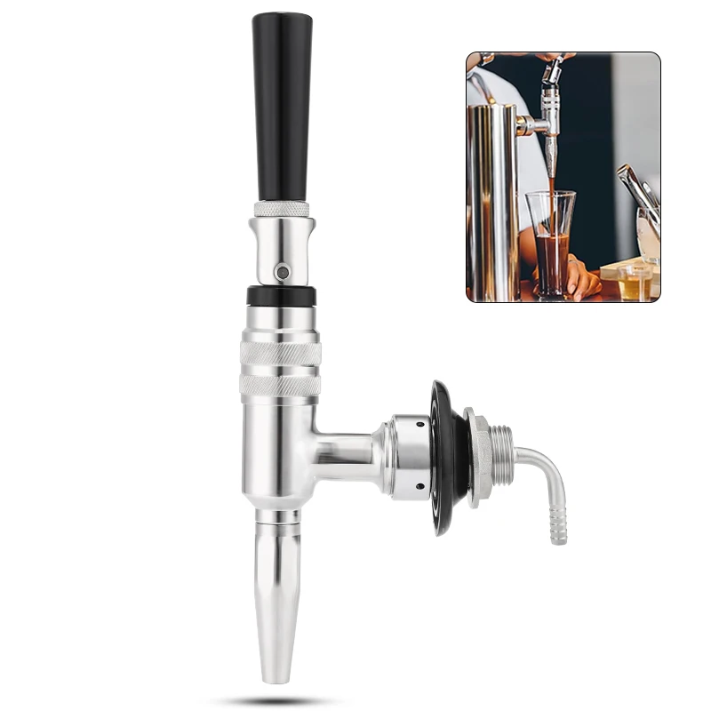 Stout Nitrogen Coffee Tap, Nitro Cold Brew Faucet with Elbow Shank,Kegging Tap Dispenser for Stout Beer,Creamy Cascade Effect