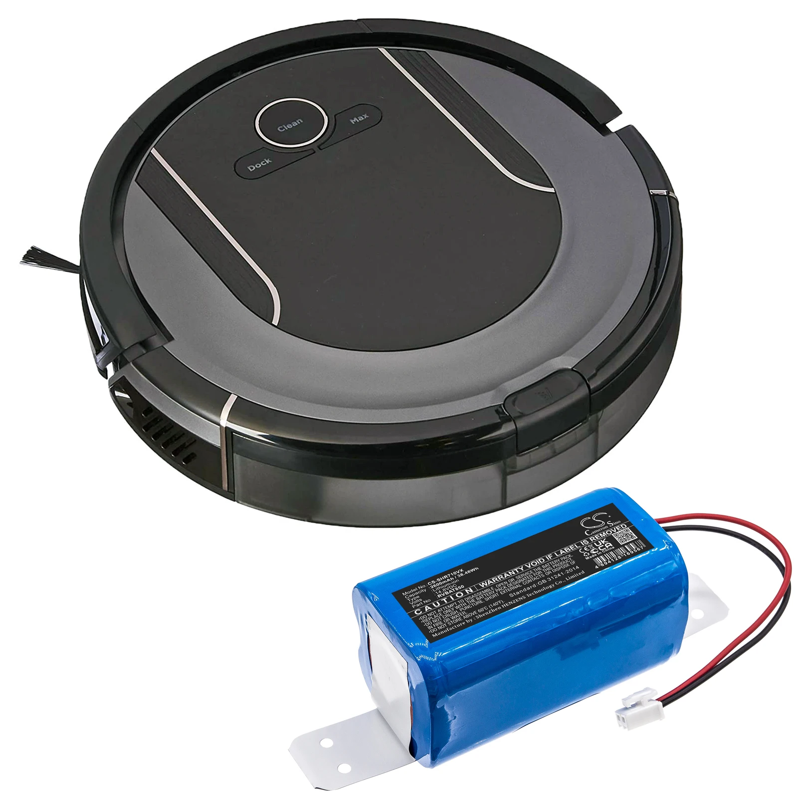 CS 3400mAh Battery For Shark RVBAT850 RVBAT850A ION Robot Vacuum R71 R72 R75 R76 R85 R87 Cleaning System S86 S87 RV700_N