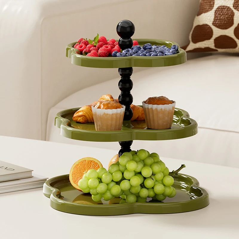 ABBN-Retro Jewelry Rack Fruit Plate Dessert Display Rack Desktop Four-Leaf Ornament Storage Rack