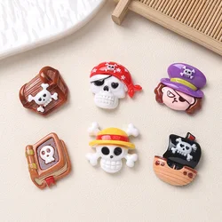 10Pcs New Kawaii Cartoon pirate Series Flat Bottom Scrapbook DIY Jewelry Making Hairwear Accessorie A20
