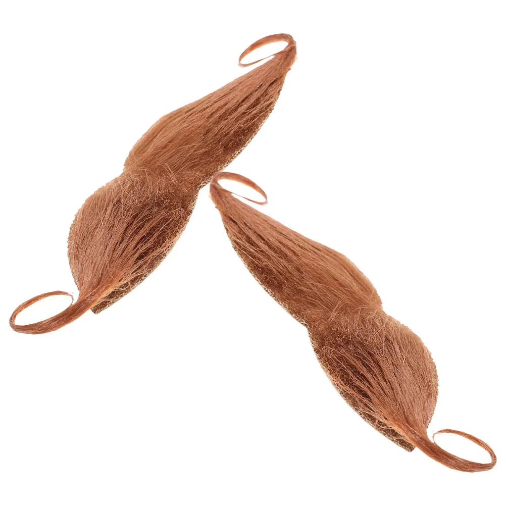 

2Pcs Fake Mustache Realistic False Beard Artificial Mustache Cosplay Party Halloween Simulation Props Realistic Beard