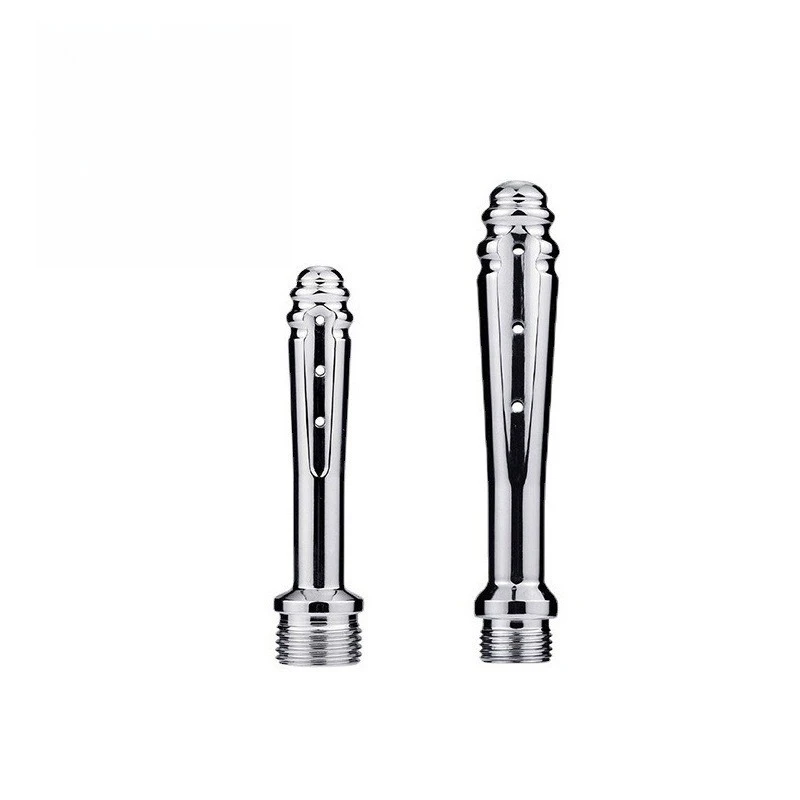 Premium Metal Shower Enema Wand Anal Douche Vaginal Cleansing System 360° Spray Deep Cleaning Nozzle BDSM Prep Toys for WomenMen