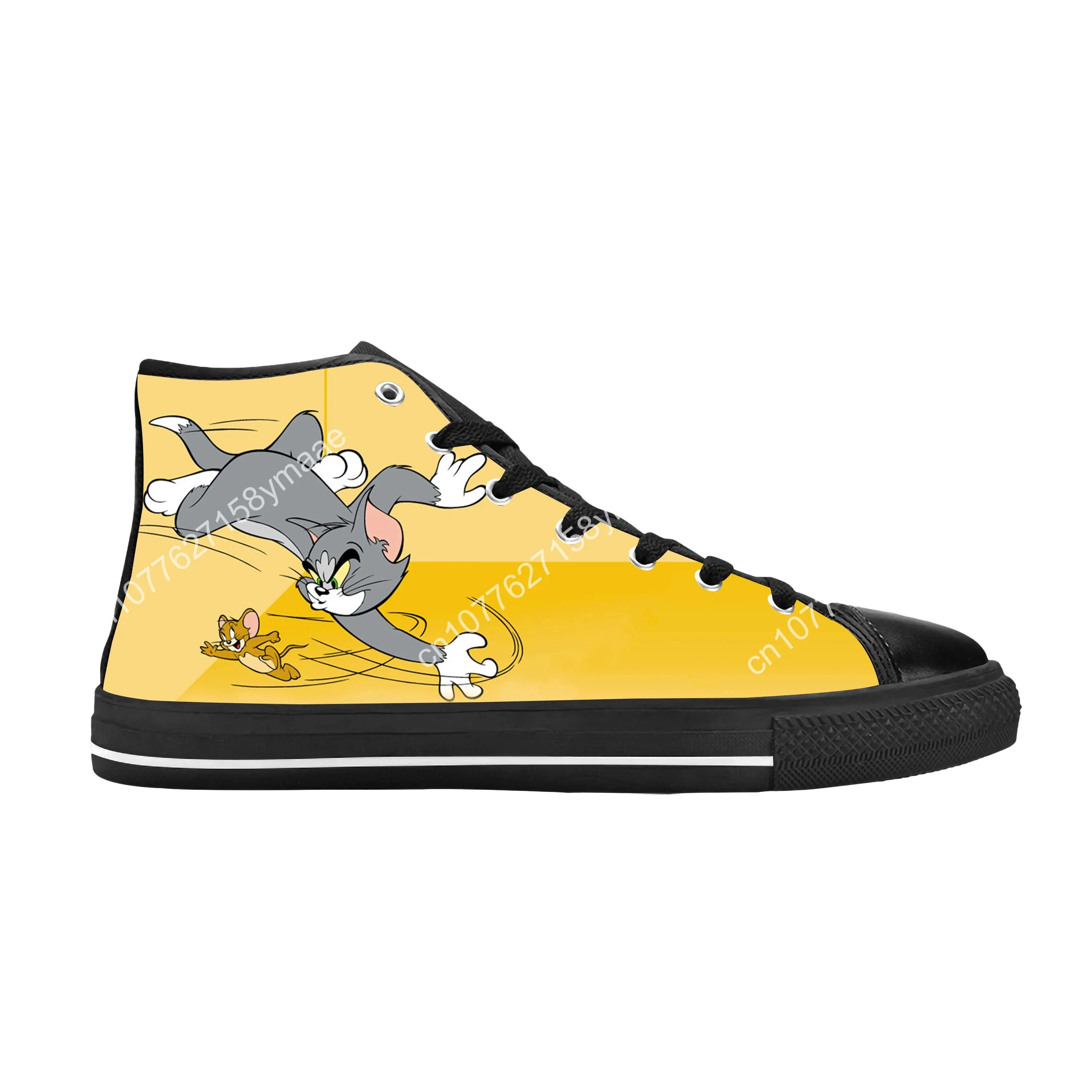 Cat Mouse Anime Cartoon Manga Comic Tom Animal Casual Cloth Shoes High Top Comfortable Breathable 3D Print Men Women Sneakers