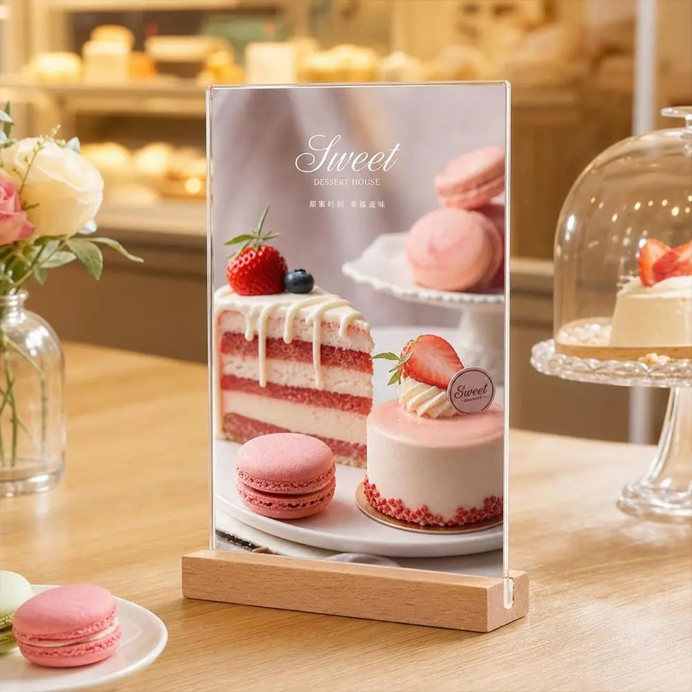 Double Sided Acrylic Sign Holder Table Top A4/A5/A6 Size Bulletin Board Creative Design Acrylic Material Acrylic Poster Frame