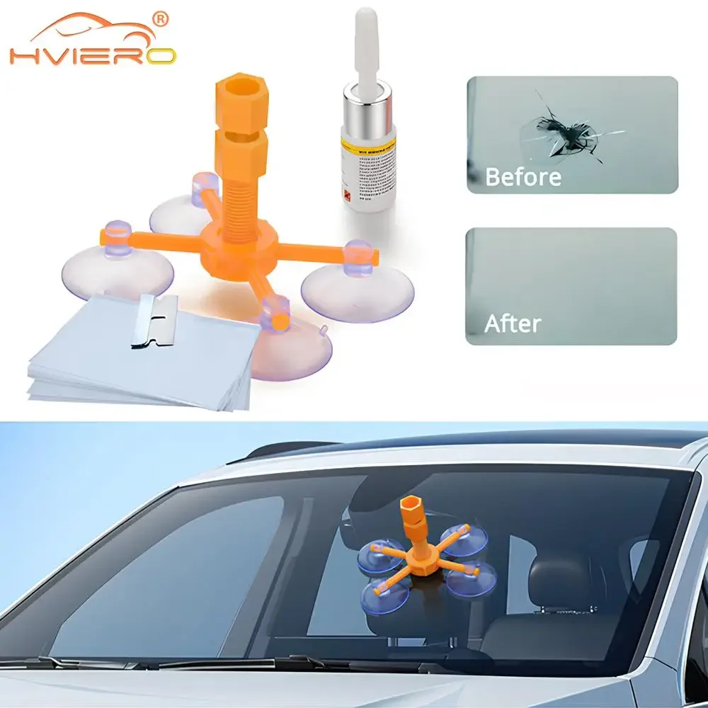 Kit de reparação de pára-brisas para carros Ferramenta pára-brisas Selador de resina Fix Quick Fix Vidro rachado Auto janela tela polimento DIY