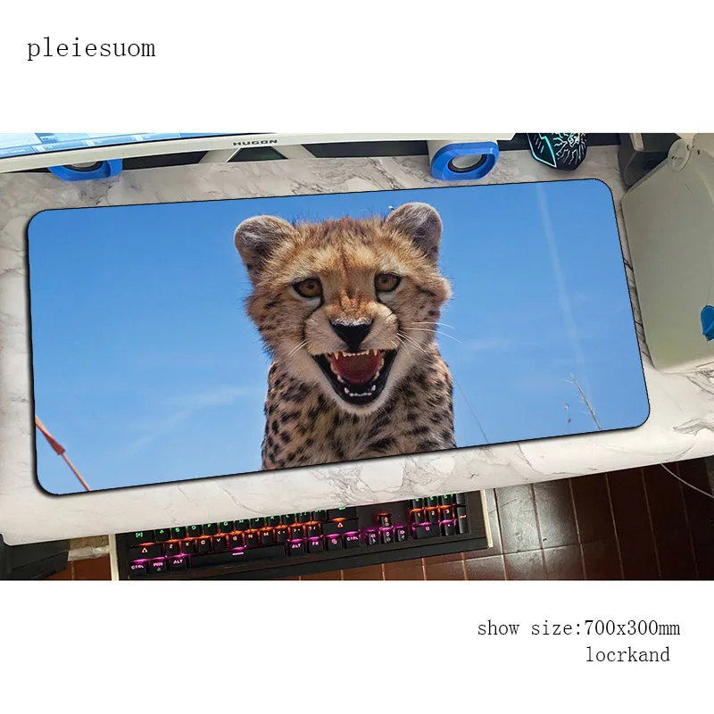 cheetah mousepad Natural Rubber gaming mouse pad big gamer mat 800x300mm game computer desk padmouse keyboard Kawaii play mats