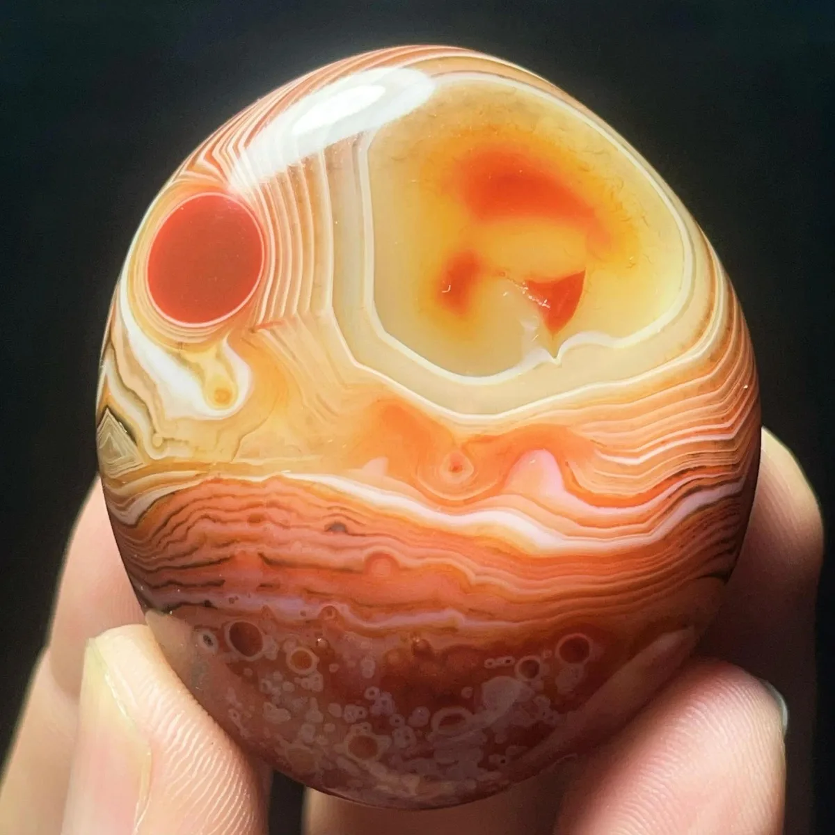 4PC Natural Banded Agate Smooth Texture, Polished Tumbled, Natural Beauty, Wire Wrapping, Crystal Collection, Table Display