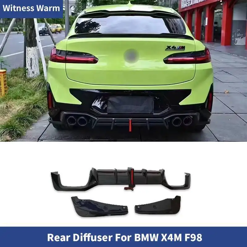 For BMW F98 X4M Carbon Fiber Rear Diffuser Bumper Lip Spoiler Splitter Car Body Kit 19-UP