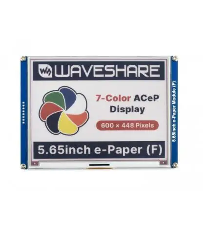 

Waveshare 5.65inch e-Paper Module (F) ACeP 7-Color E-Ink Display, 600×448 Pixels