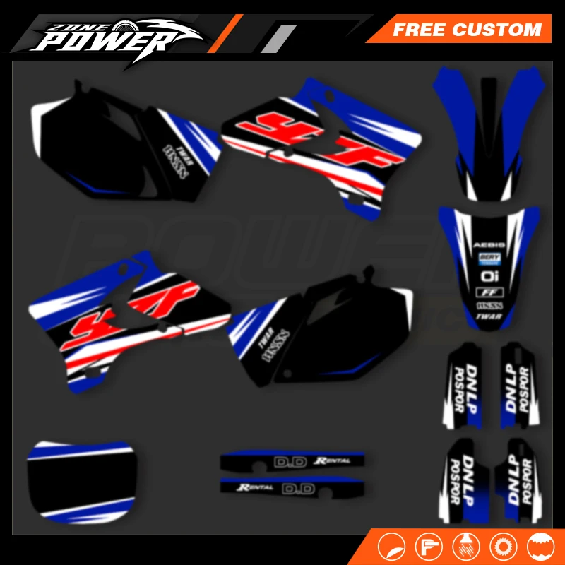 

Графика для мотокросса Powerzone для YAMAHA YZ250F YZ450F 2003 2004 2005 YZF 250 450, наборы фоновых наклеек 05