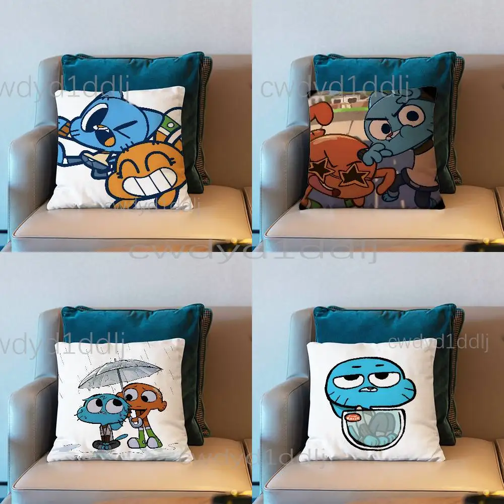 

Amazing World G-Gumball Pillow Case Short Plush Sofa Decorative Gift Home Double-sided Printing Cushio