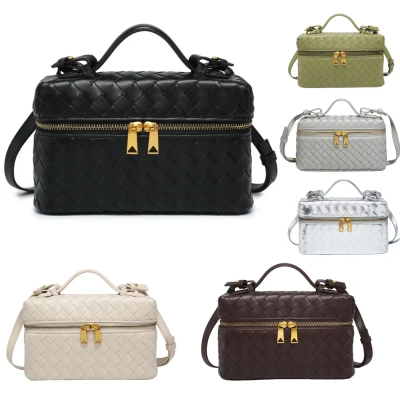 

Vanity Bag Genuine Shoulder Bags Bang Intrecciato Leather Cosmetic Case Handmade Woven Cross Body Bag Designer Purses Handbag