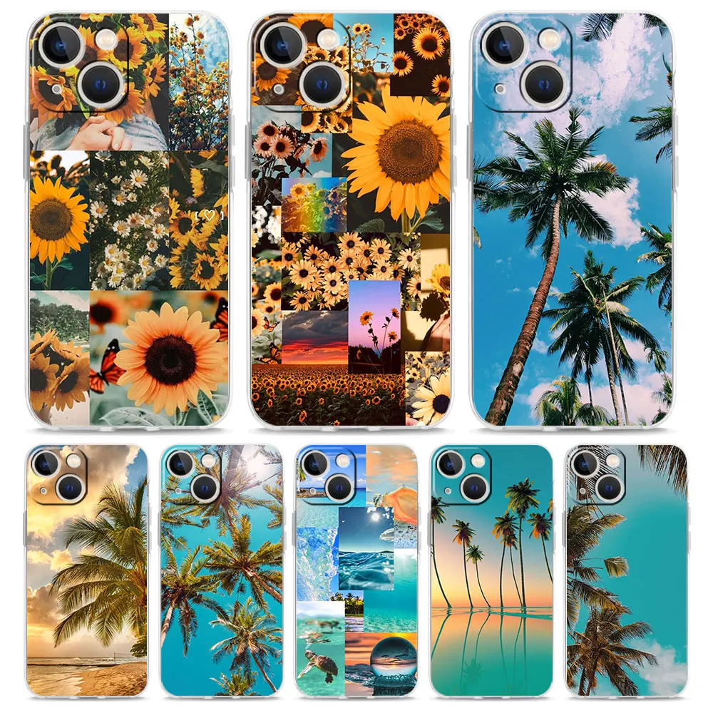 Luxury Transparent Case For iPhone 15 14 13 12 11 Pro Max X Xs XR 7 8 Plus Bumper Phone Cases Clear Cover Summer Time Rendering