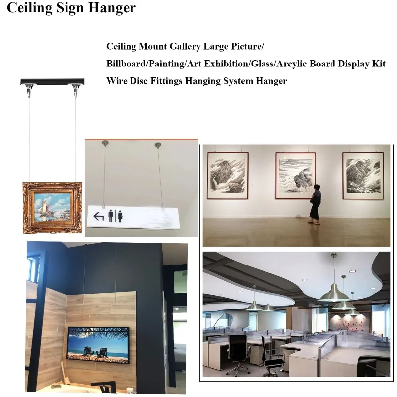 Adjustable Steel Wire Rope Hanging Kit Suspension Wire Cable Ceiling Hanger Suitable For Billboard Ceiling Acrylic Board Light