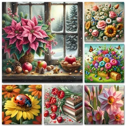5D DIY Diamond Painting Flower Diamond Embroidery Painting Full Round Square Diamond Mosaic DIY Rhinestones Home Decor Gift