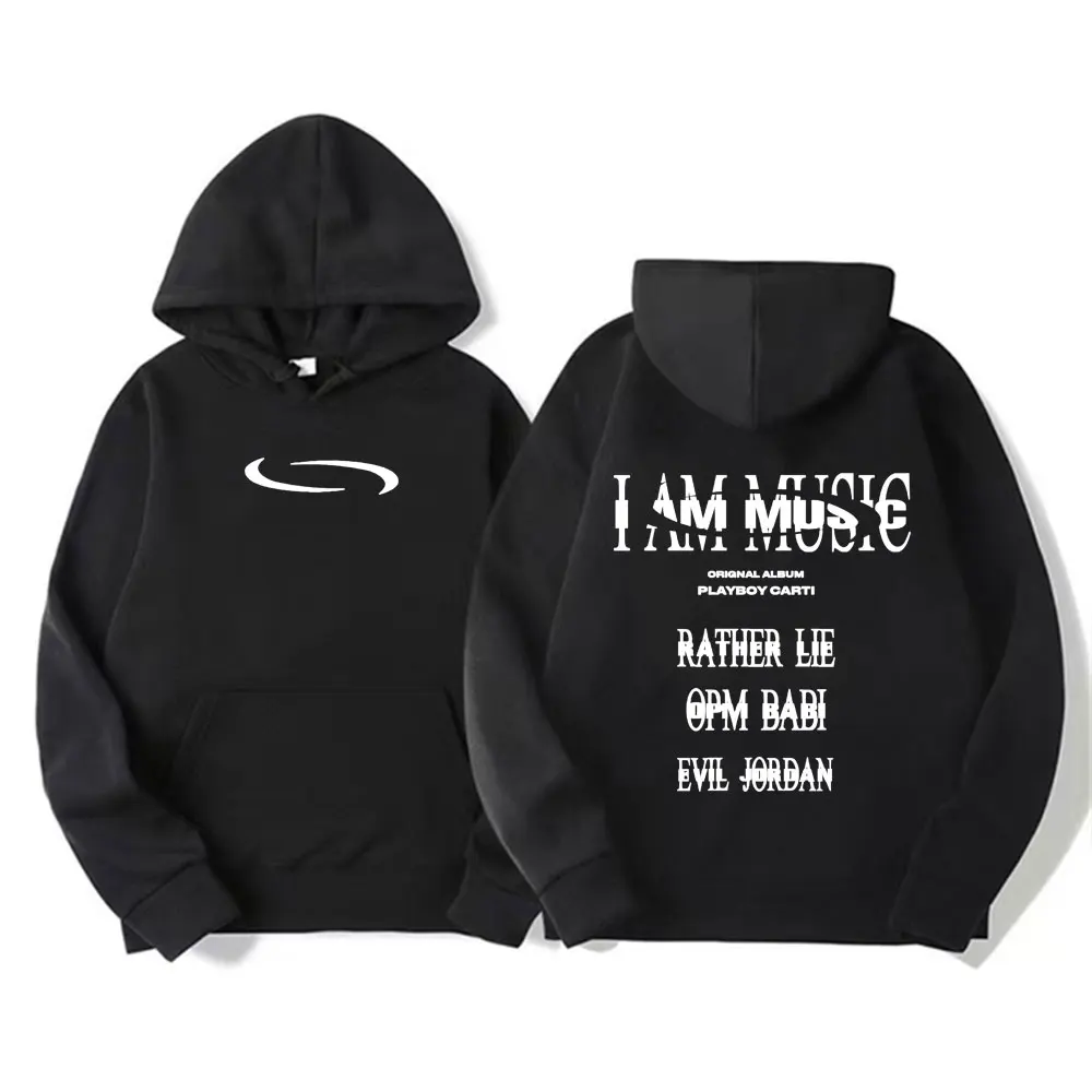 Playboi Carti I Am Music Album Hoodies Rather Lie Opm Babi Evil Jordan Print Hoodie Men Hip Hop Long Sleeve Oversized Sweatshirt