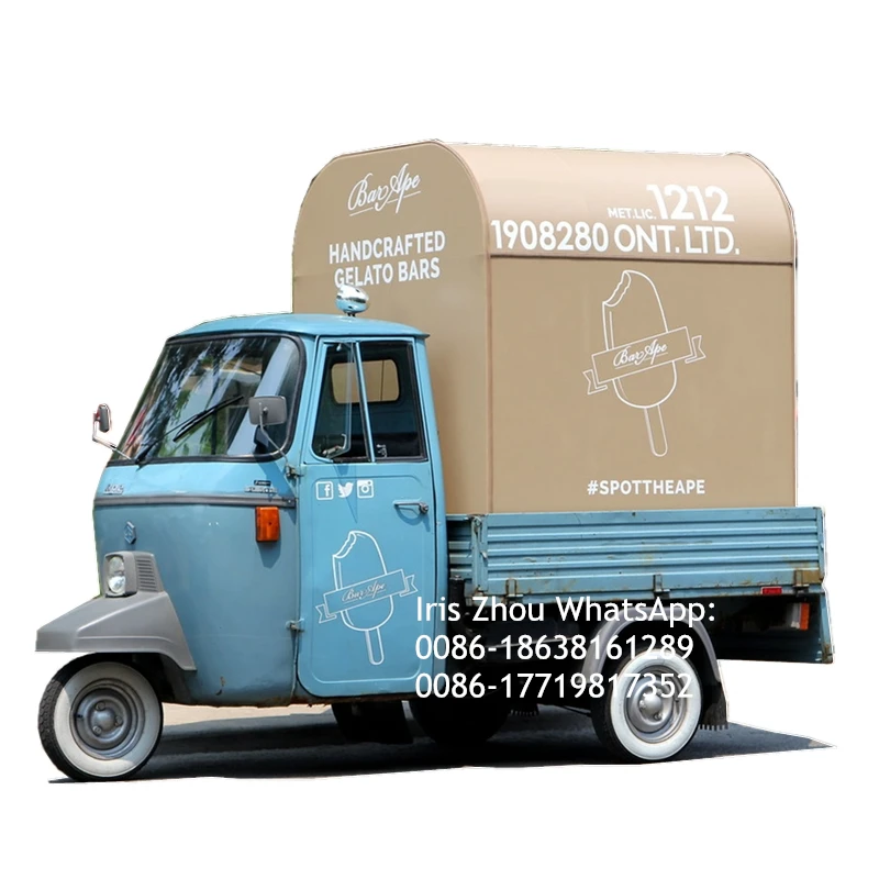 

Budget Piaggio Ape Conversions Mobile Popsicle Cart Retail Truck For Fast Food Business