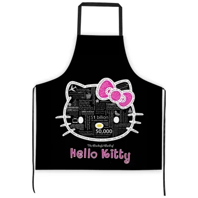 Sanrio Hello Kitty Kitchen Household Cooking Apron Men Women Oil-proof Waterproof Adult Waist Fashion Coffee Avental De Cozinha